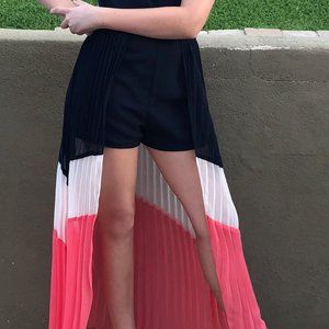 Girls 16 Tween Diva Pleated High Low Romper w/ Skirt